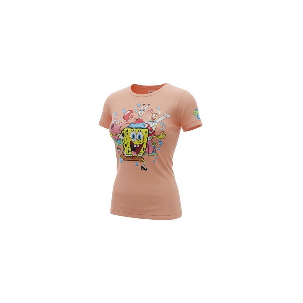 Nickelodeon SpongeBob SquarePants T-Shirt Womens Small Peach Graphic Tee